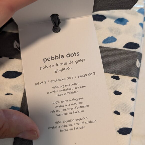 West Elm Organic Pebble Dots Pillowcase, Standard, Set of 2 - Midnight - NWT - Picture 5 of 5